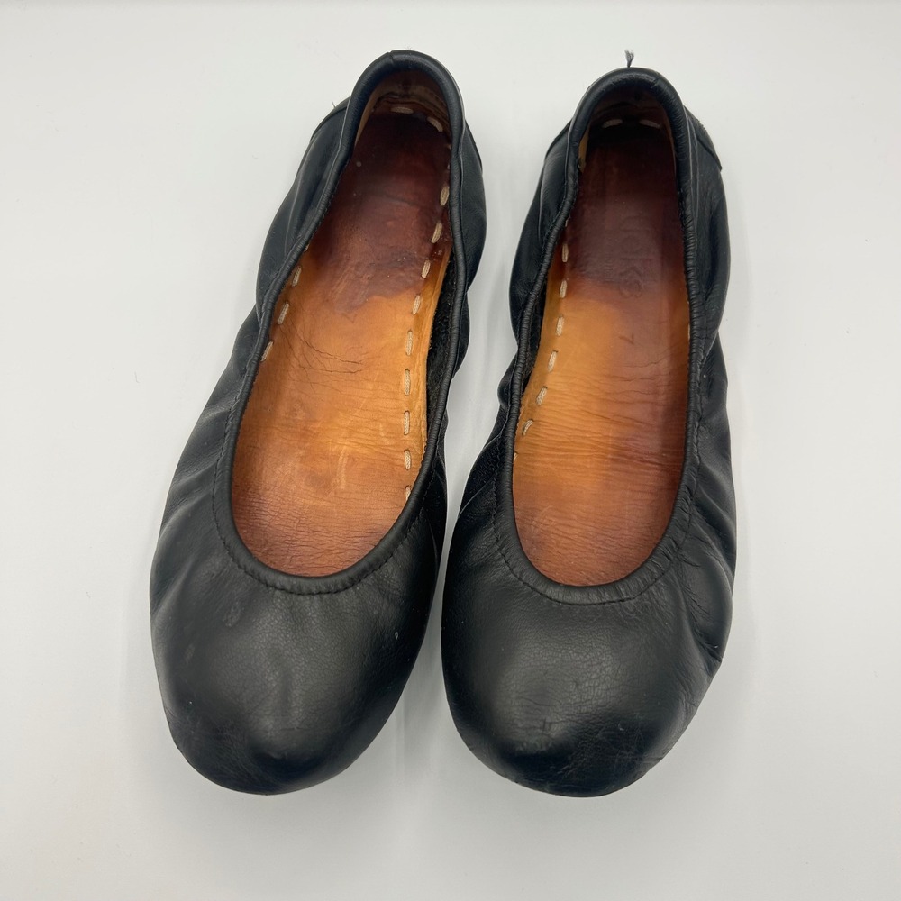 Tieks Matte Black Italian Leather Ballet Flats Womens Size 7 Foldable Shoes